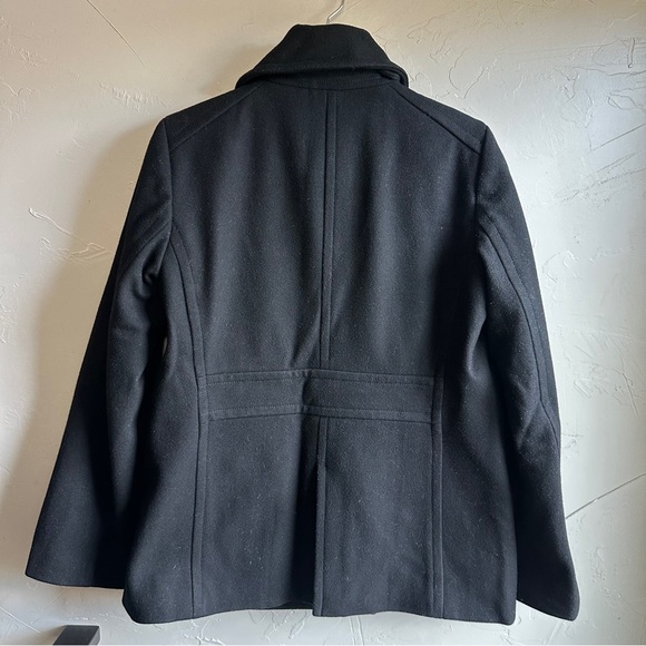 J.Crew Black Wool Blend Peacoat Jacket Classic Tailored Minimal Chic Prep Sz L - Picture 6 of 14